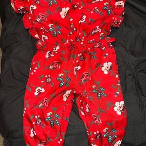 Janie and Jack Red Floral One-Piece